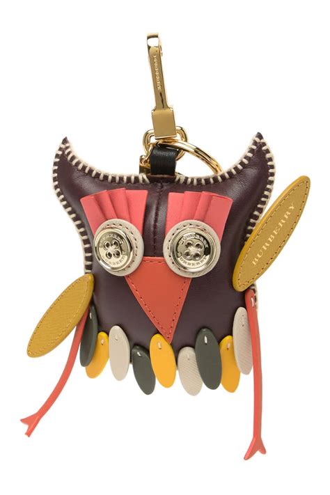 burberry owl key chain leather|Burberry Deep Claret Multi Patchwork Leather Owl Key/Bag Charm.